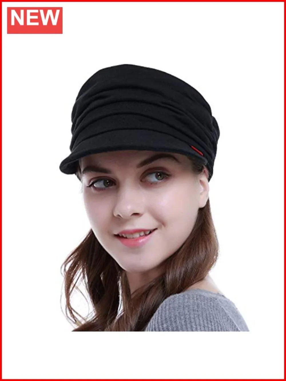 Pre-tied Cotton Polyester Brim Visor Hat for Women Hair Loss Cancer Patients